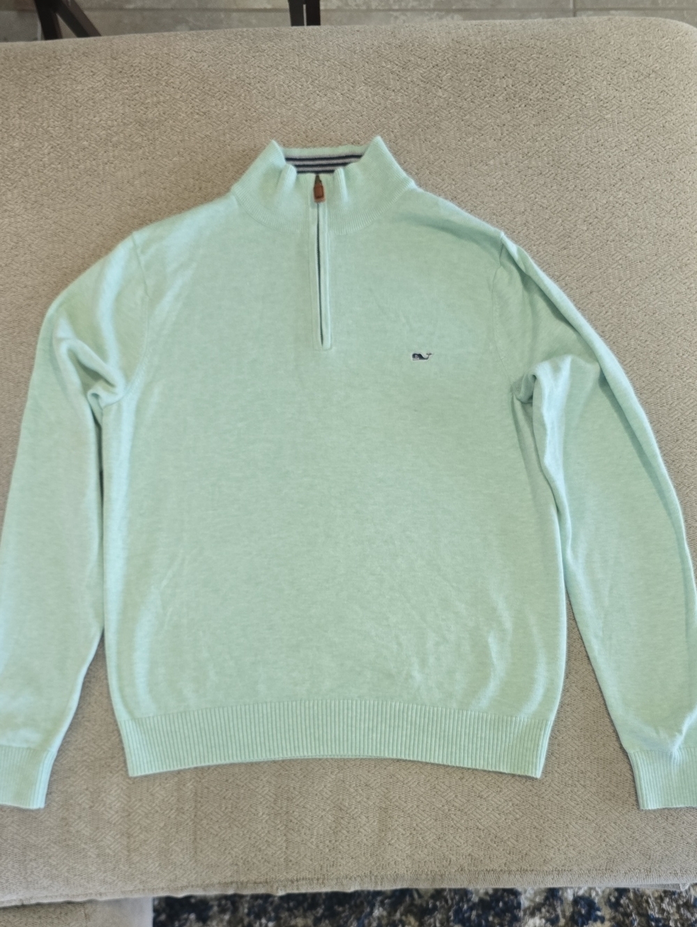 Vineyard Vines Heather Mint Green 1/4 Zip Pullover Sweater - Size XS